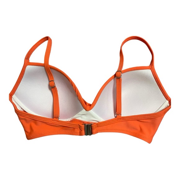 Orange Push-up Padded Bandeau Style Swim Top S - Picture 2 of 3